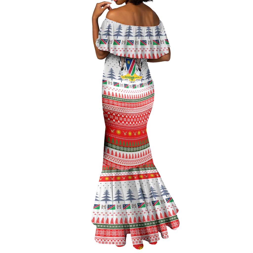 Namibia Christmas Mermaid Dress Coat of Arm National Flag Motif - African Pride