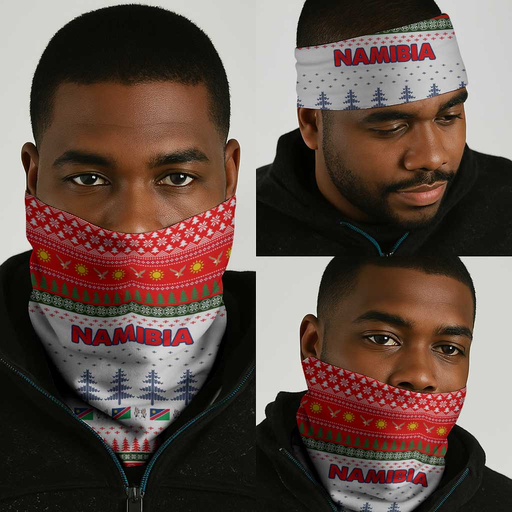 Namibia Christmas Neck Gaiter Coat of Arm National Flag Motif - African Pride