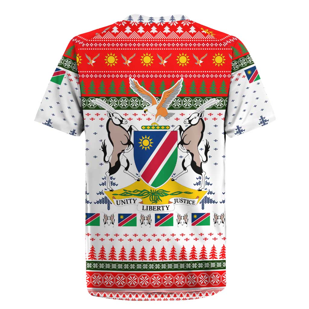 Namibia Christmas Rugby Jersey Coat of Arm National Flag Motif - African Pride