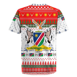 Namibia Christmas Rugby Jersey Coat of Arm National Flag Motif - African Pride