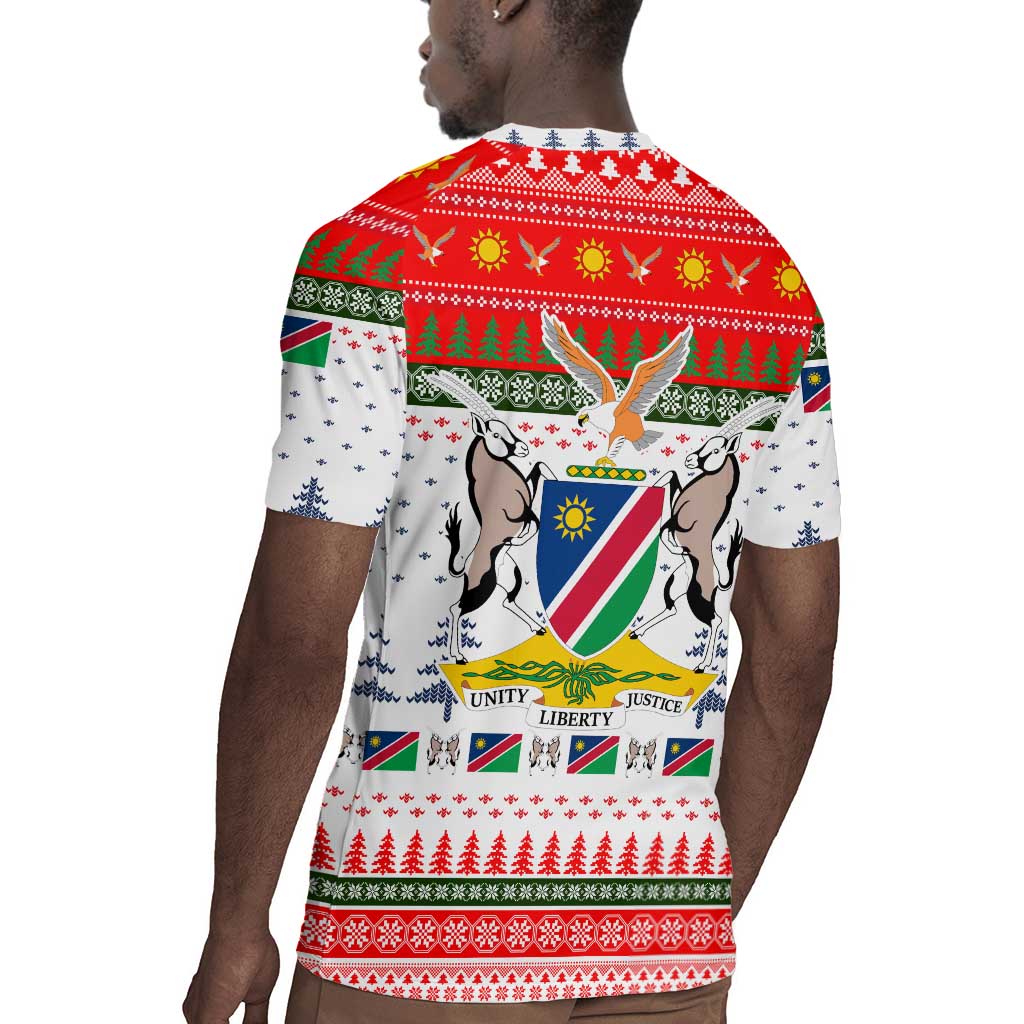 Namibia Christmas Rugby Jersey Coat of Arm National Flag Motif - African Pride