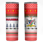 Namibia Christmas Skinny Tumbler Coat of Arm National Flag Motif - African Pride