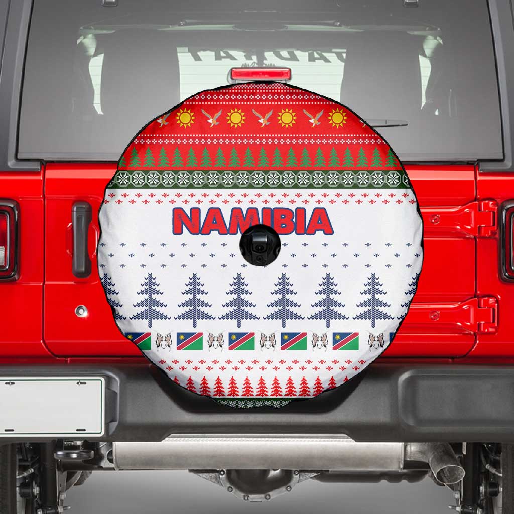 Namibia Christmas Spare Tire Cover Coat of Arm National Flag Motif - African Pride