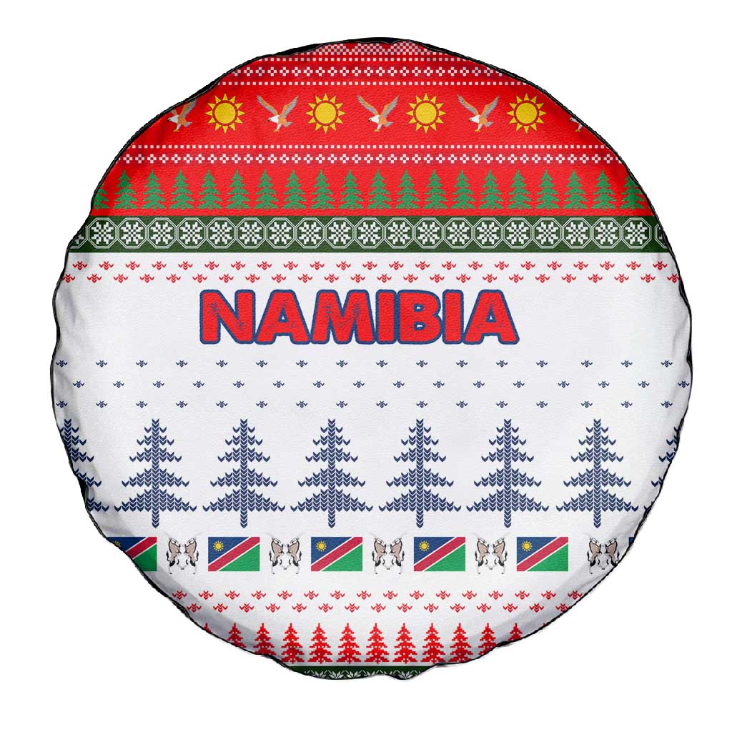 Namibia Christmas Spare Tire Cover Coat of Arm National Flag Motif - African Pride