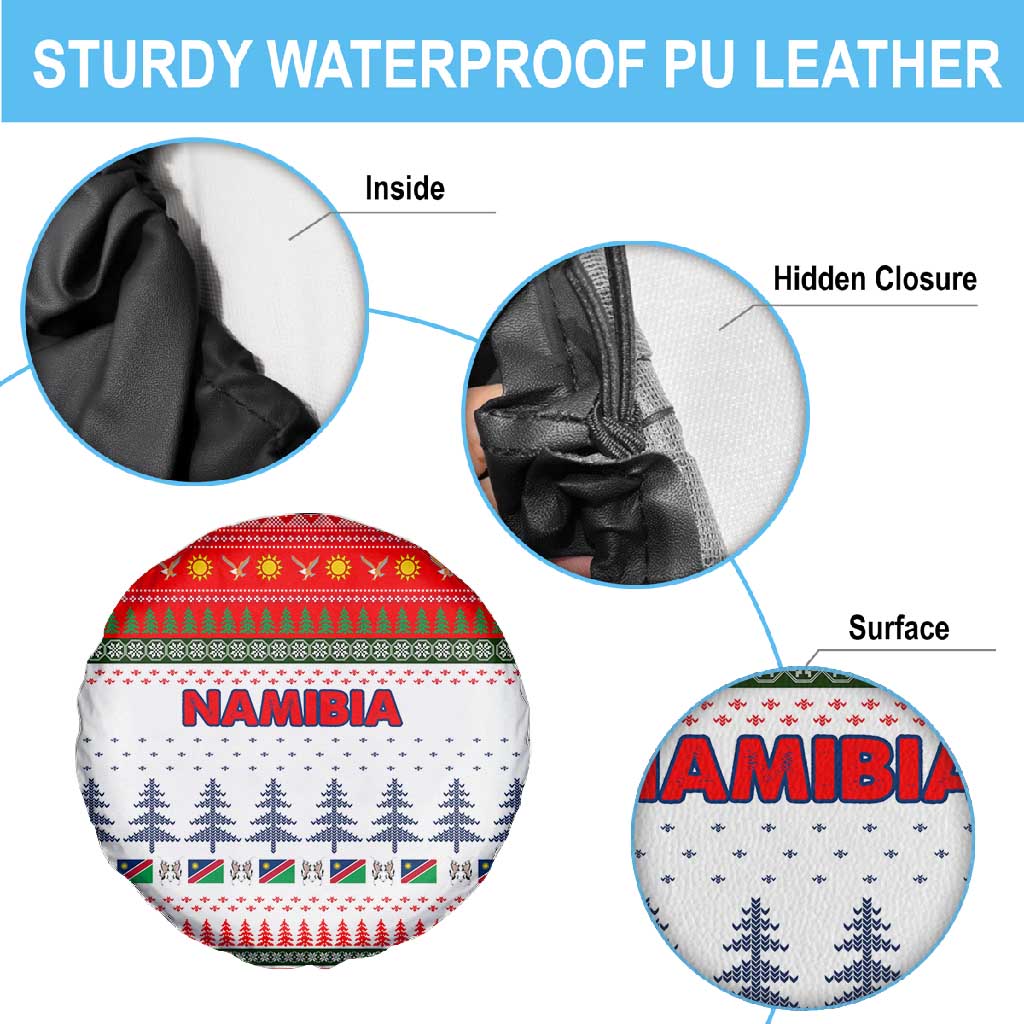 Namibia Christmas Spare Tire Cover Coat of Arm National Flag Motif - African Pride