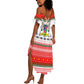 Namibia Christmas Summer Maxi Dress Coat of Arm National Flag Motif - African Pride