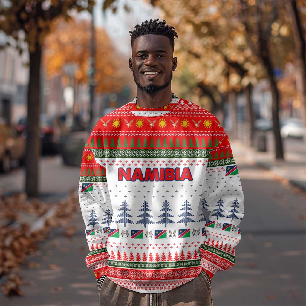 Namibia Christmas Sweatshirt Coat of Arm National Flag Motif - African Pride