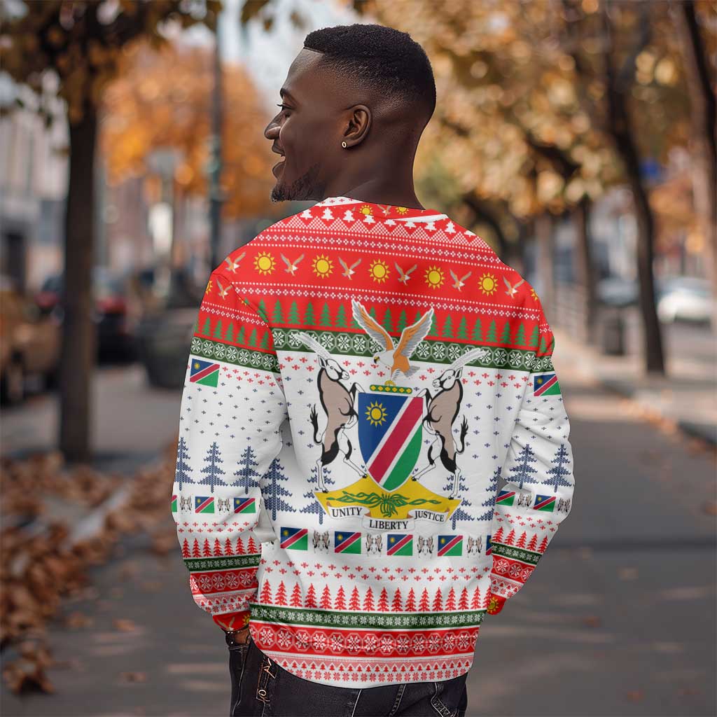 Namibia Christmas Sweatshirt Coat of Arm National Flag Motif - African Pride