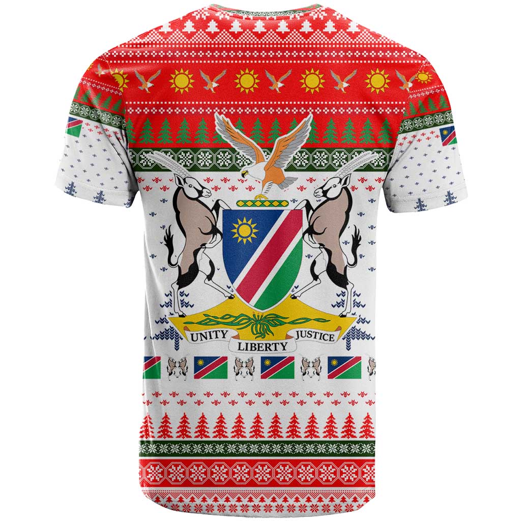 Namibia Christmas T shirt Coat of Arm National Flag Motif - African Pride
