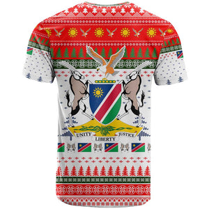 Namibia Christmas T shirt Coat of Arm National Flag Motif - African Pride