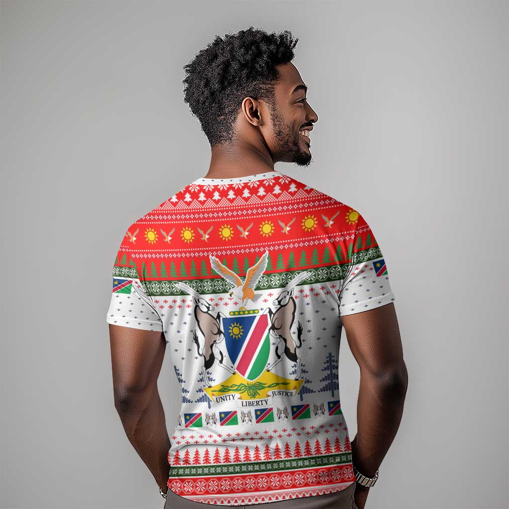 Namibia Christmas T shirt Coat of Arm National Flag Motif - African Pride