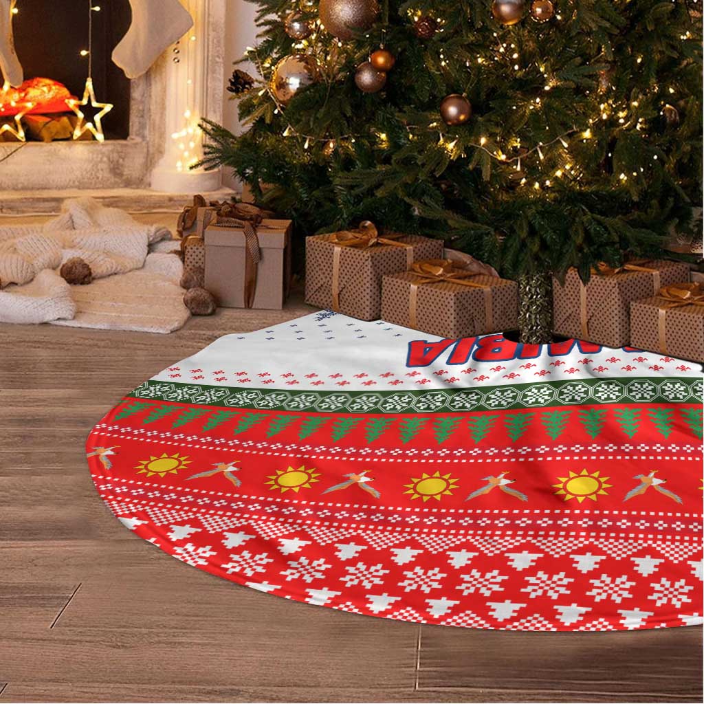 Namibia Christmas Tree Skirt Coat of Arm National Flag Motif - African Pride