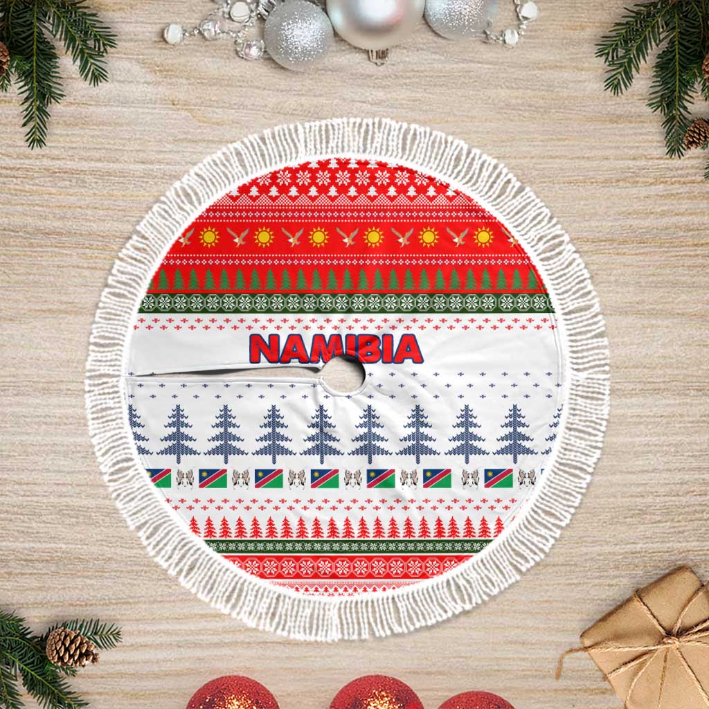 Namibia Christmas Tree Skirt Coat of Arm National Flag Motif - African Pride