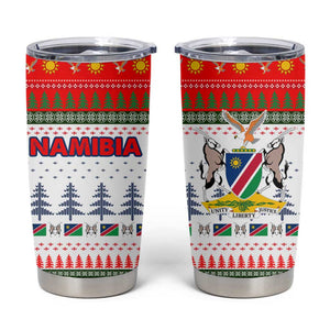 Namibia Christmas Tumbler Cup Coat of Arm National Flag Motif - African Pride