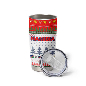 Namibia Christmas Tumbler Cup Coat of Arm National Flag Motif - African Pride