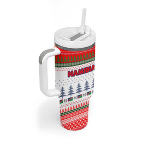Namibia Christmas Tumbler With Handle Coat of Arm National Flag Motif - African Pride