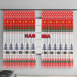 Namibia Christmas Window Curtain Coat of Arm National Flag Motif - African Pride