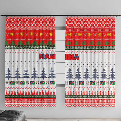 Namibia Christmas Window Curtain Coat of Arm National Flag Motif - African Pride