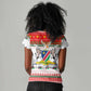 Namibia Christmas Women V-Neck T-Shirt Coat of Arm National Flag Motif - African Pride