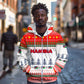 Namibia Christmas Zip Hoodie Coat of Arm National Flag Motif - African Pride