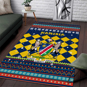 Namibia Christmas Area Rug Coat of Arms and Flag Map Motif - African Pride