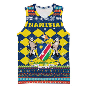 Namibia Christmas Basketball Jersey Coat of Arms and Flag Map Motif - African Pride