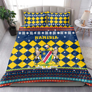 Namibia Christmas Bedding Set Coat of Arms and Flag Map Motif - African Pride