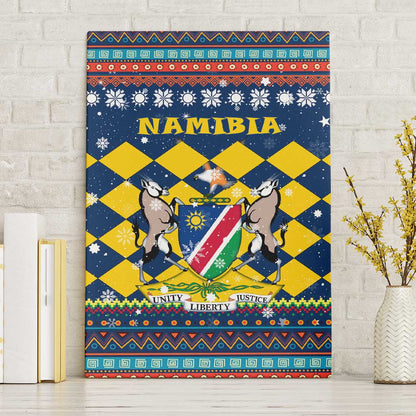 Namibia Christmas Canvas Wall Art Coat of Arms and Flag Map Motif - African Pride