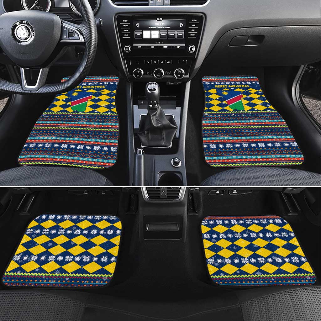 Namibia Christmas Car Mats Coat of Arms and Flag Map Motif - African Pride