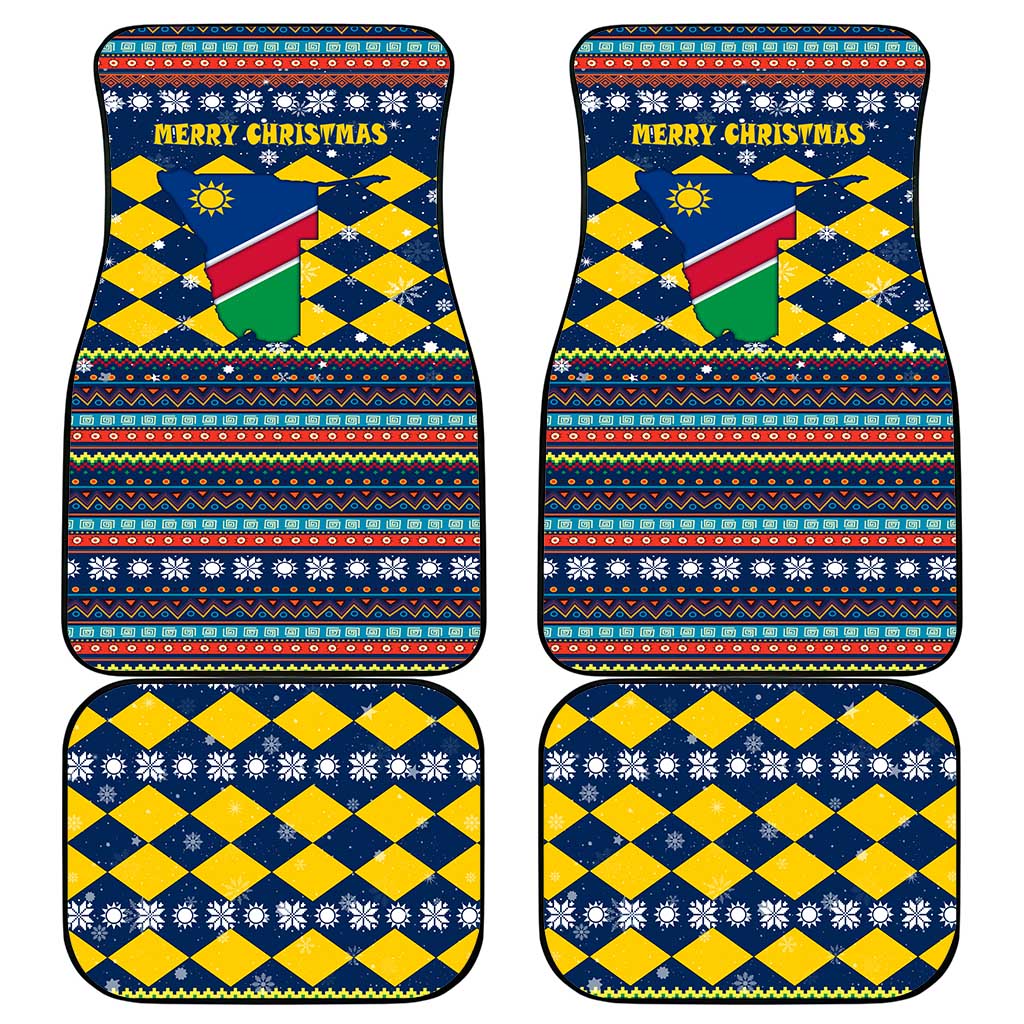 Namibia Christmas Car Mats Coat of Arms and Flag Map Motif - African Pride
