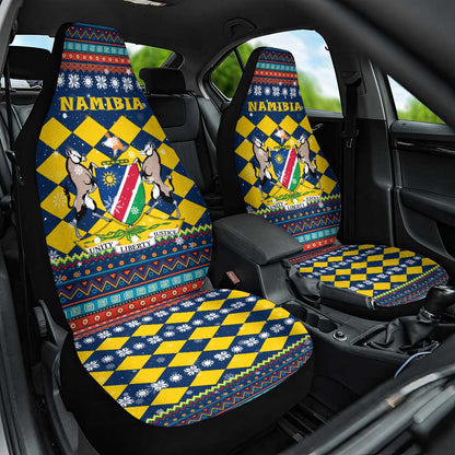 Namibia Christmas Car Seat Cover Coat of Arms and Flag Map Motif - African Pride