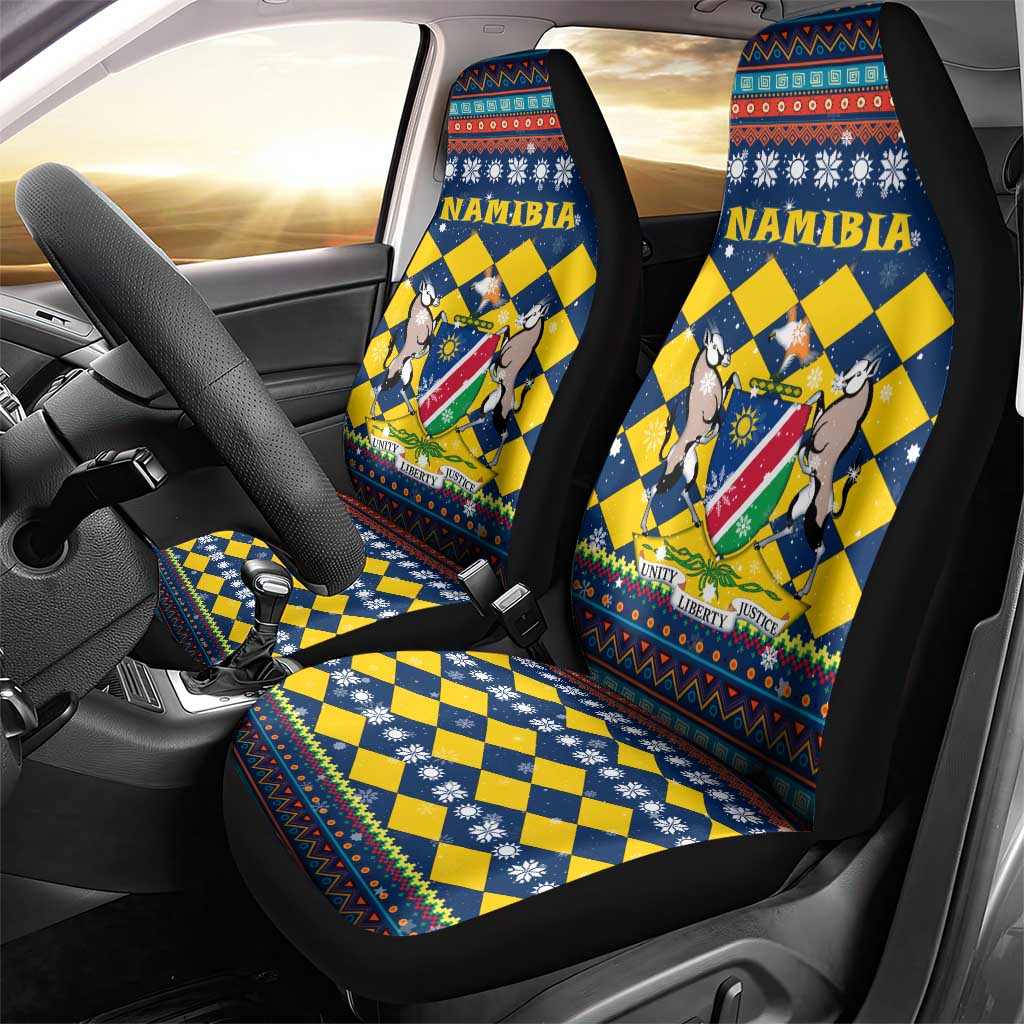 Namibia Christmas Car Seat Cover Coat of Arms and Flag Map Motif - African Pride