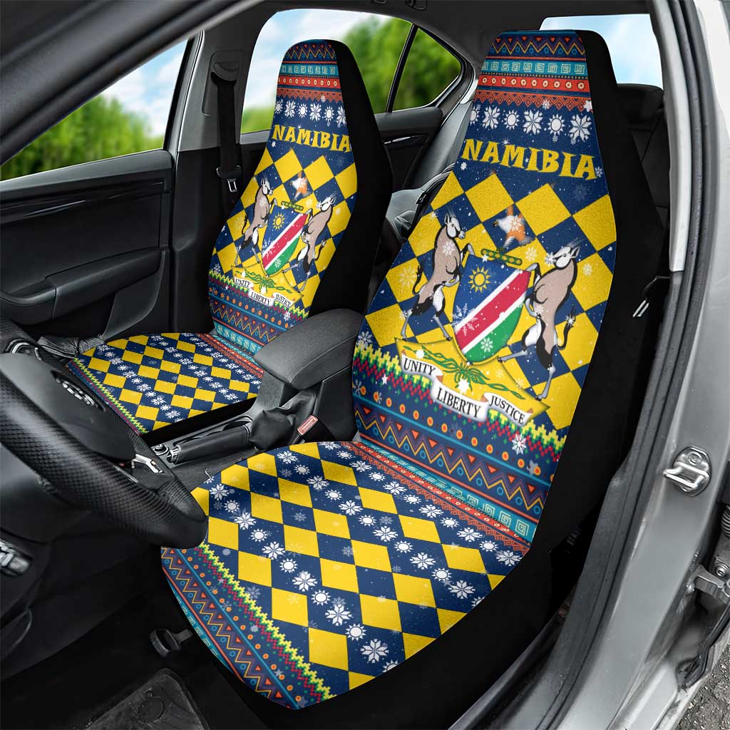Namibia Christmas Car Seat Cover Coat of Arms and Flag Map Motif - African Pride