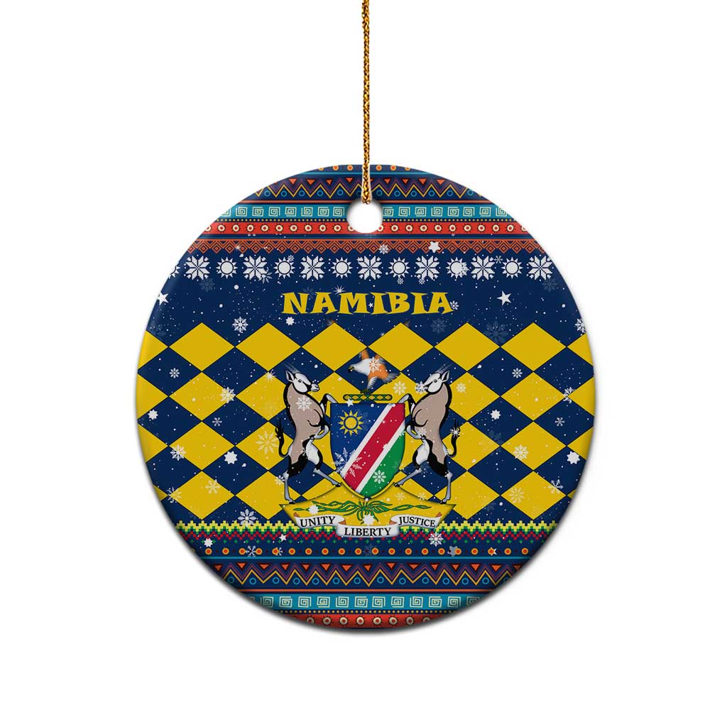 Namibia Christmas Ceramic Ornament Coat of Arms and Flag Map Motif - African Pride