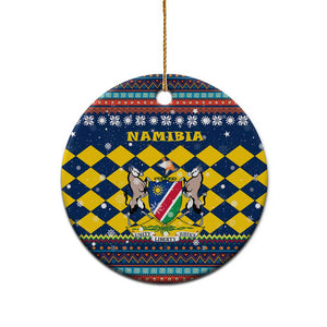Namibia Christmas Ceramic Ornament Coat of Arms and Flag Map Motif - African Pride