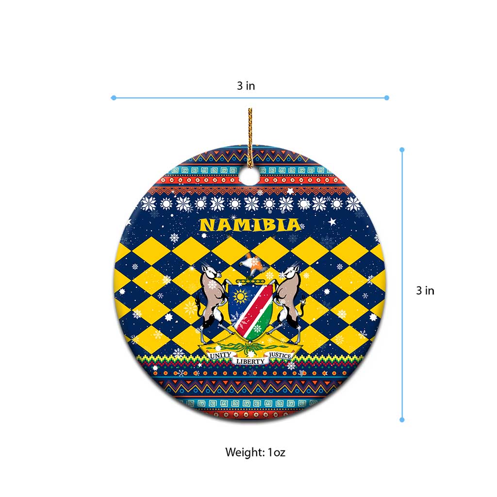 Namibia Christmas Ceramic Ornament Coat of Arms and Flag Map Motif - African Pride