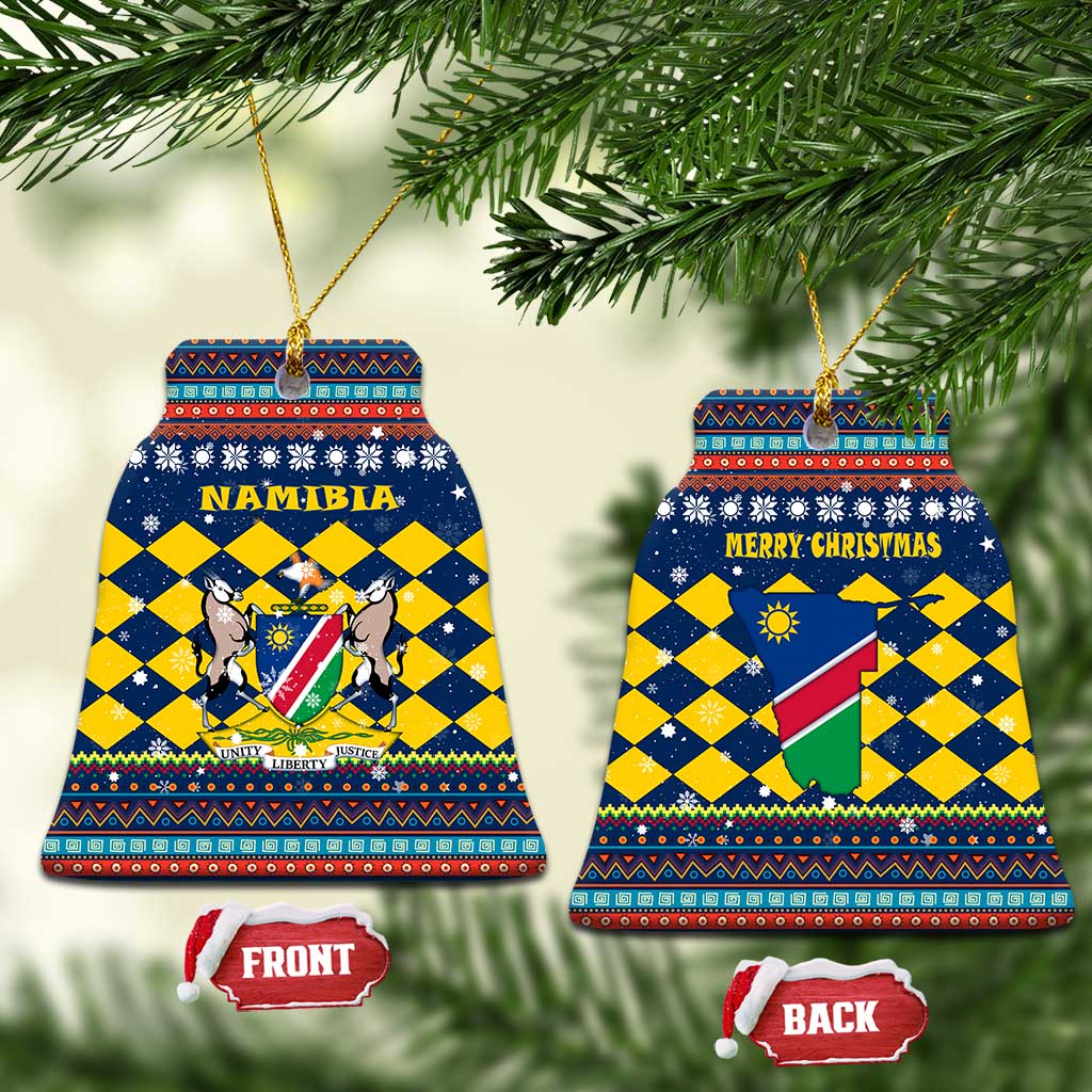 Namibia Christmas Ceramic Ornament Coat of Arms and Flag Map Motif - African Pride