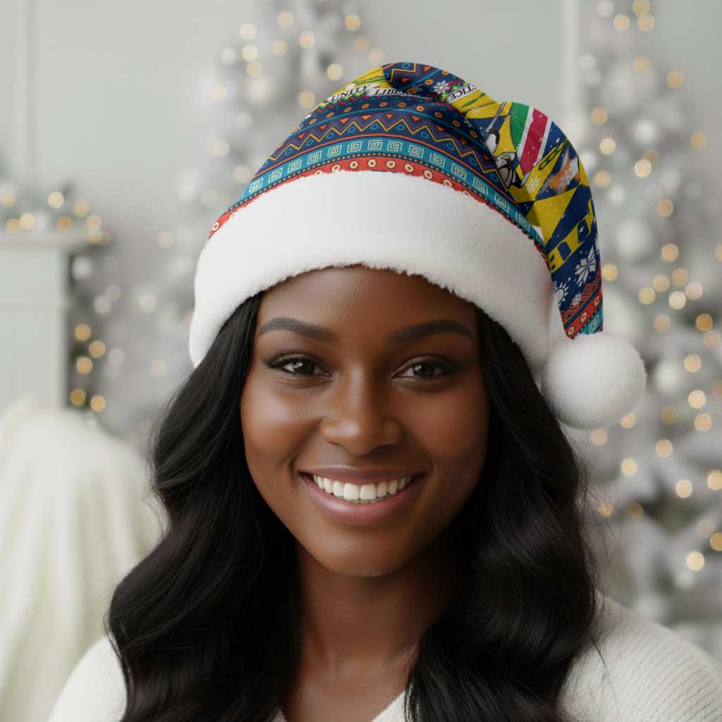 Namibia Christmas Santa Hat Coat of Arms and Flag Map Motif - African Pride