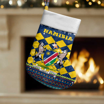 Namibia Christmas Stocking Coat of Arms and Flag Map Motif - African Pride