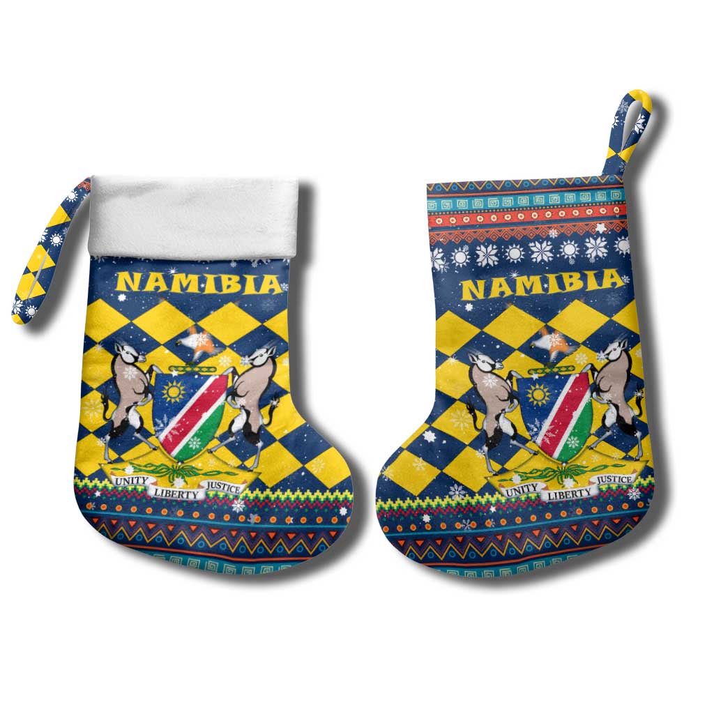 Namibia Christmas Stocking Coat of Arms and Flag Map Motif - African Pride