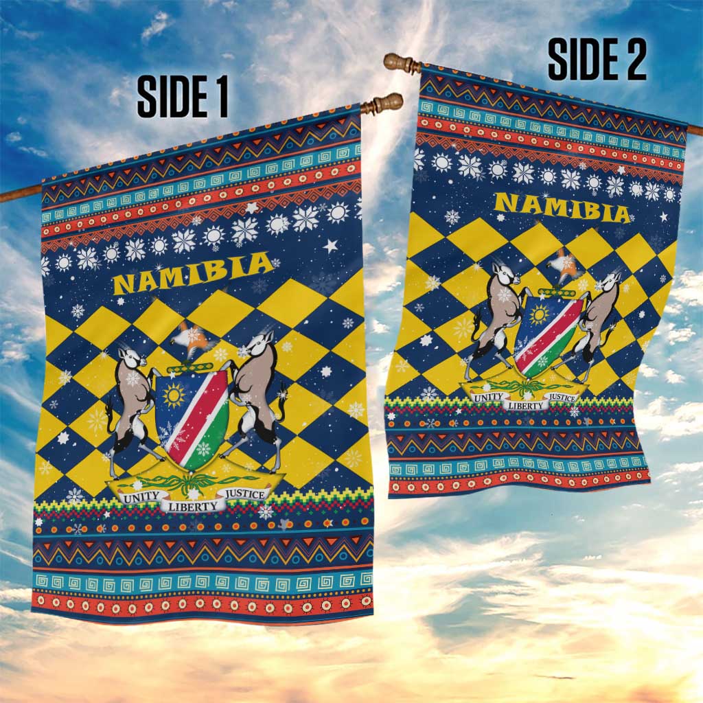 Namibia Christmas Garden Flag Coat of Arms and Flag Map Motif - African Pride