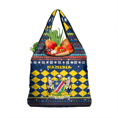 Namibia Christmas Grocery Bag Coat of Arms and Flag Map Motif - African Pride
