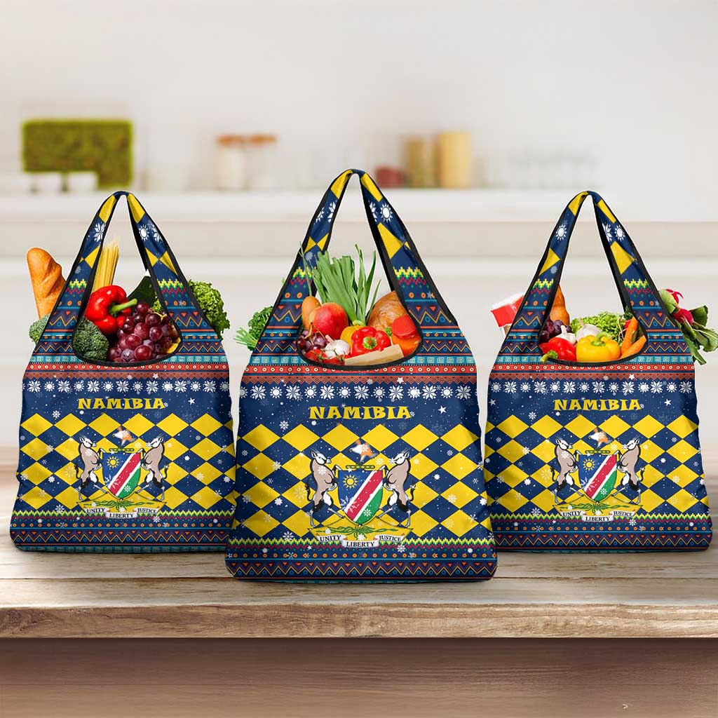 Namibia Christmas Grocery Bag Coat of Arms and Flag Map Motif - African Pride