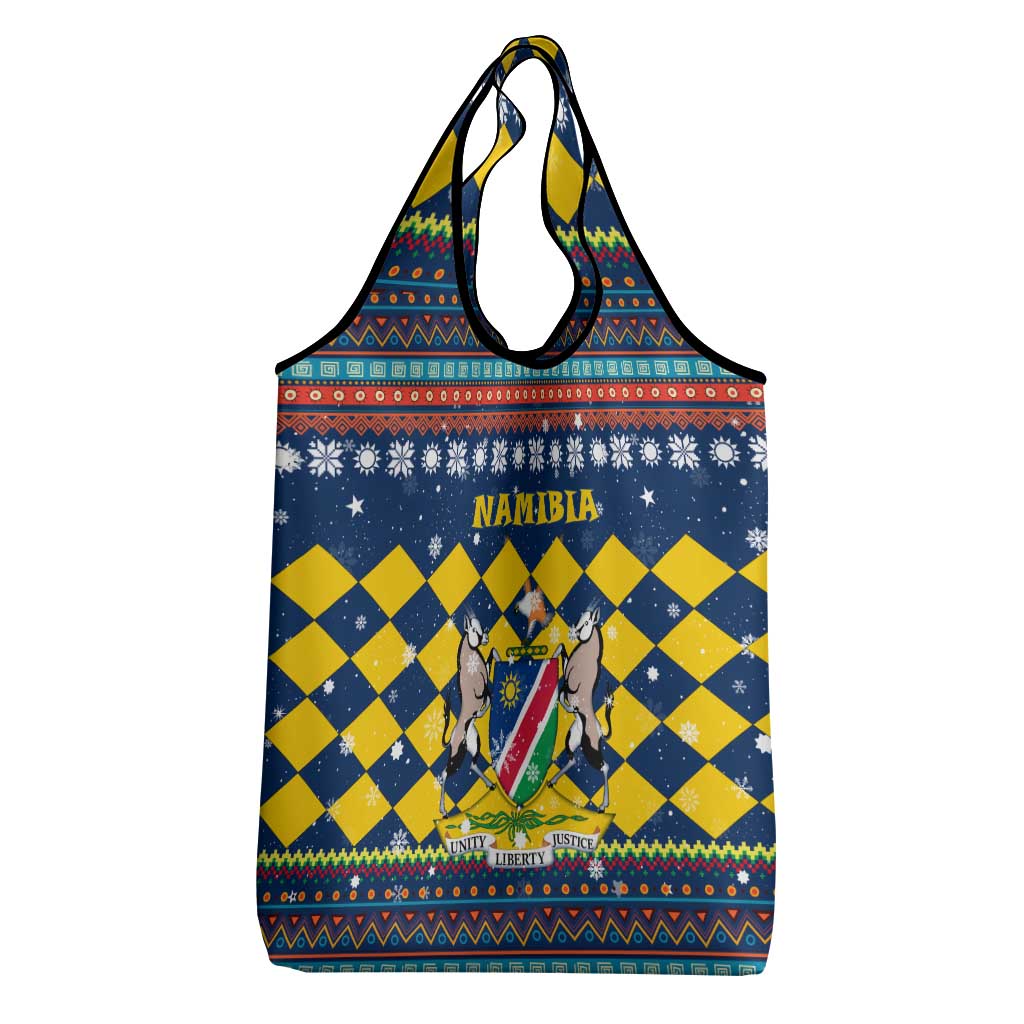 Namibia Christmas Grocery Bag Coat of Arms and Flag Map Motif - African Pride