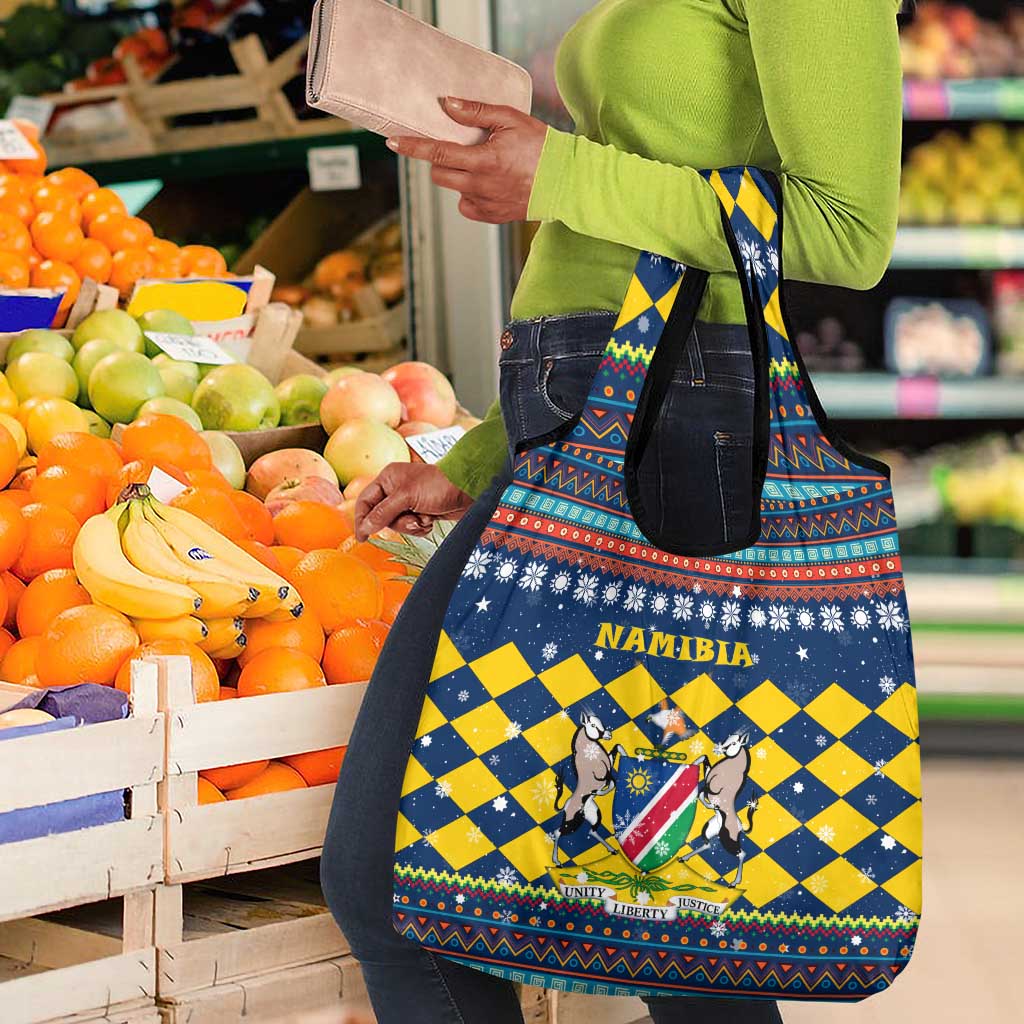 Namibia Christmas Grocery Bag Coat of Arms and Flag Map Motif - African Pride