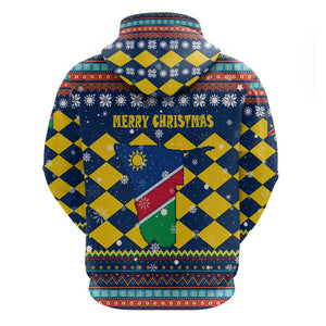 Namibia Christmas Hoodie Coat of Arms and Flag Map Motif - African Pride