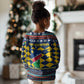 Namibia Christmas Kid Ugly Christmas Sweater Coat of Arms and Flag Map Motif - African Pride