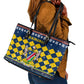 Namibia Christmas Leather Tote Bag Coat of Arms and Flag Map Motif - African Pride