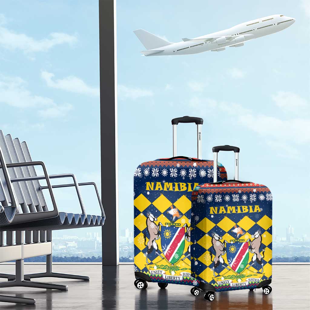 Namibia Christmas Luggage Cover Coat of Arms and Flag Map Motif - African Pride