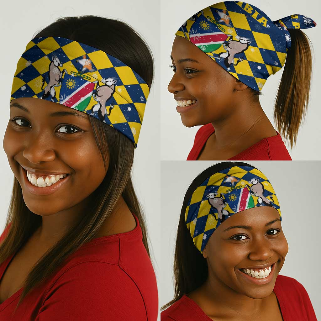 Namibia Christmas Neck Gaiter Coat of Arms and Flag Map Motif - African Pride